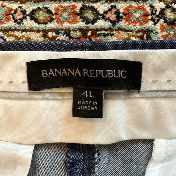 Banana Sloan pants in navy and white cotton blend. - Picture 8 of 13